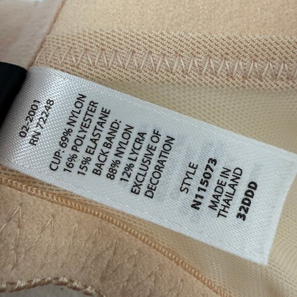 Felina Underwire Unlined Lace Sheer Demi Bra Blush Womens 32DDD - Picture 4 of 5